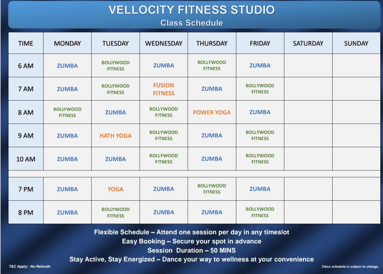 Class Schedule Timetable